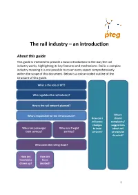 The Rail Industry – an Introduction