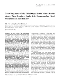 Two Components of the Pineal Organ in the Mink (Mustela Vison) : Their Structural Similarity to Submammalian Pineal Complexes and Calcification*