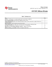 CC1101 Silicon Errata (Rev. E)