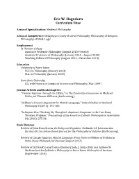 Eric W. Hagedorn Curriculum Vitae