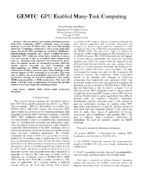 GEMTC: GPU Enabled Many-Task Computing