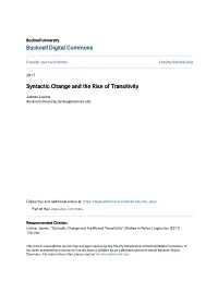 Syntactic Change and the Rise of Transitivity