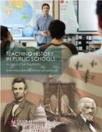 Teaching History in Public Schools: an Analysis of State Requirements