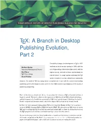 TEX: a Branch in Desktop Publishing Evolution, Part 2