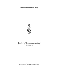 Theodore Thomas Collection: Finding