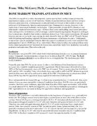 Bone Marrow Transplantation in Mice