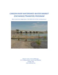 Carson River Watershed Water Market (Exchange/Transfer) Program
