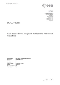 ESA Space Debris Mitigation Compliance Verification Guidelines