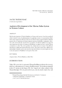 JACEK TRZEBUNIAK* Analysis of Development of the Tibetan Tulku