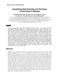 Quantifying Yield Potential and Yield Gaps of Faba Bean in Ethiopia