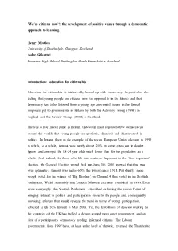 The Development of Positive Values Through a Democratic Approach to Learning