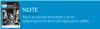 This Is an Excerpt from IDMC's 2019 Global Report on Internal