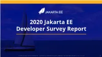 2020 Jakarta EE Developer Survey Report Executive Summary