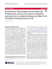 Book Review: Rob Desalle and Ian Tattersall, Troublesome Science: the Misuse of Genetics and Genomics in Understanding Race