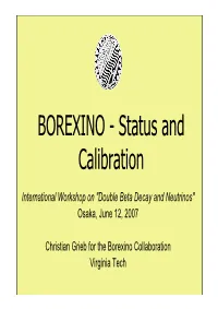 BOREXINO - Status and Calibration