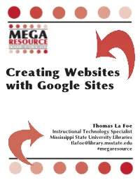 Creating Websites with Google Sites