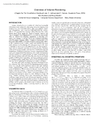 Overview of Volume Rendering (Chapter for the Visualization Handbook, Eds