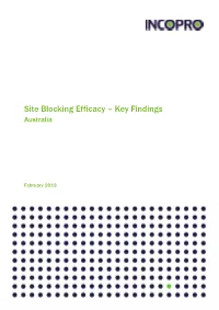 Site Blocking Efficacy – Key Findings Australia