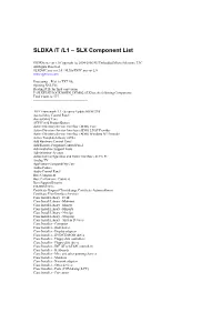 SLDXA /T /L1 – SLX Component List