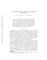 Unknot Recognition Through Quantifier Elimination