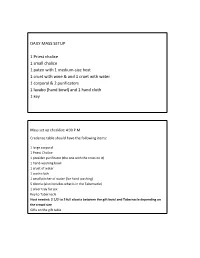 Eucharistic Minister Set-Up Instructions