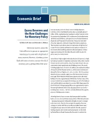 Excess Reserves and the New Challenges for Monetary Policy