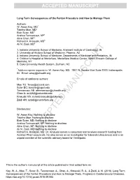 Long Term Consequences of the Fontan Procedure and How to Manage Them