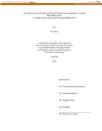 The Impact of Information Technology on Supply Chain Performance: a Knowledge Management Perspective