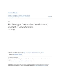 The Theological Context of and Introduction to Chapter 8 of Lumen Gentium Frederick M
