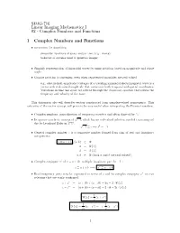 02 -- Complex Numbers and Functions