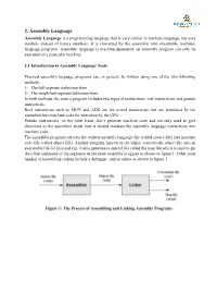 2. Assembly Language Assembly Language Is a Programming Language That Is Very Similar to Machine Language, but Uses Symbols Instead of Binary Numbers