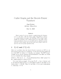 Cayley Graphs and the Discrete Fourier Transform