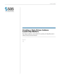 Creating a Data-Driven Culture
