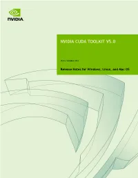 Nvidia Cuda Toolkit V5.0