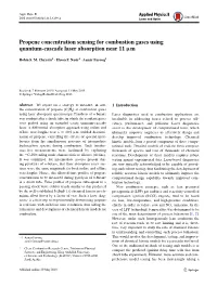 Propene Concentration Sensing for Combustion Gases Using Quantum-Cascade Laser Absorption Near 11 Μm