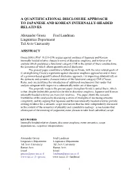 A Quantificational Disclosure Approach to Japanese and Korean Internally-Headed Relatives
