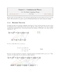 Chapter 1. Combinatorial Theory 1.3: No More Counting Please 1.3.1