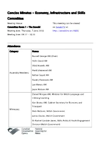 Concise Minutes - Economy, Infrastructure and Skills Committee