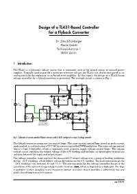 Design of a TL431-Based Controller for a Flyback Converter