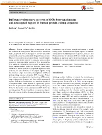 Different Evolutionary Patterns of Snps Between Domains and Unassigned Regions in Human Protein‑Coding Sequences
