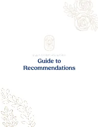 Guide to Recommendations Guide to Recommendations