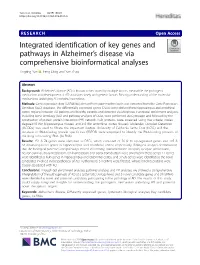 Integrated Identification of Key Genes and Pathways in Alzheimer's Disease Via Comprehensive Bioinformatical Analyses
