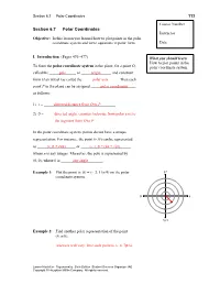 Section 6.7 Polar Coordinates 113