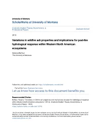 Variations in Wildfire Ash Properties and Implications for Post-Fire Hydrological Response Within Western North American Ecosystems