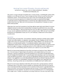 Working from Home Efficiently, Ethically and Securely by Sharon D