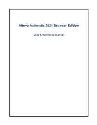 Altova Authentic 2021 Browser Edition