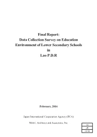 Data Collection Survey on Education Environment of Lower Secondary Schools in Lao P.D.R