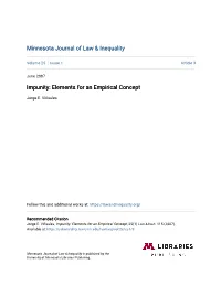 Impunity: Elements for an Empirical Concept