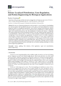 Inteins: Localized Distribution, Gene Regulation, and Protein Engineering for Biological Applications