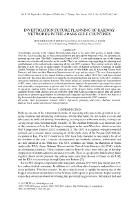 Investigation Future Planning of Railway Networks in the Arabs Gulf Countries